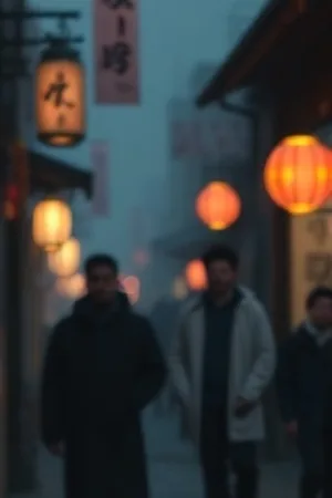 双生镜面：两面镜子反射出的对称人物构图